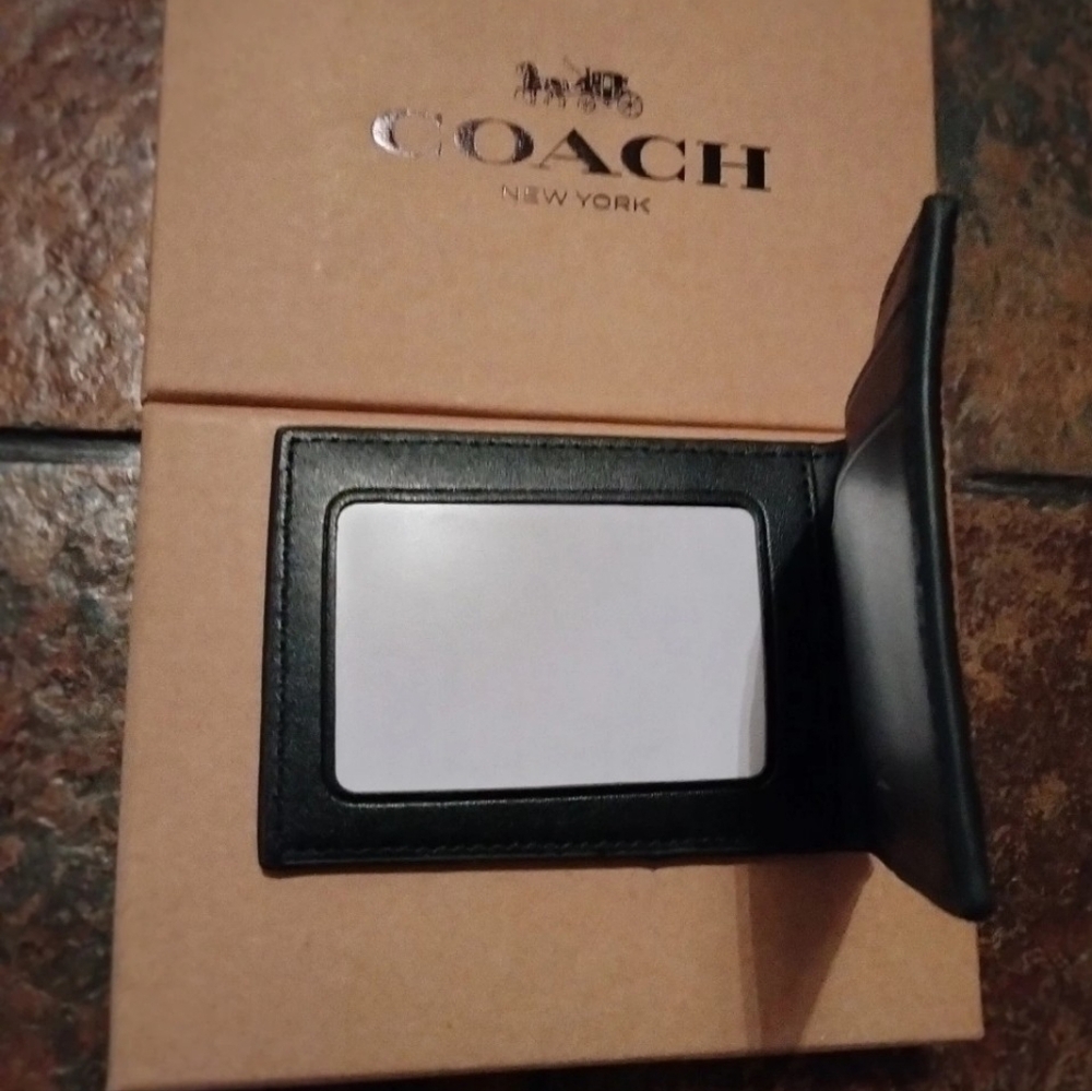 Coach Black Signature Monogram Key & Card Holder New Without Tags - Picture 4 of 5